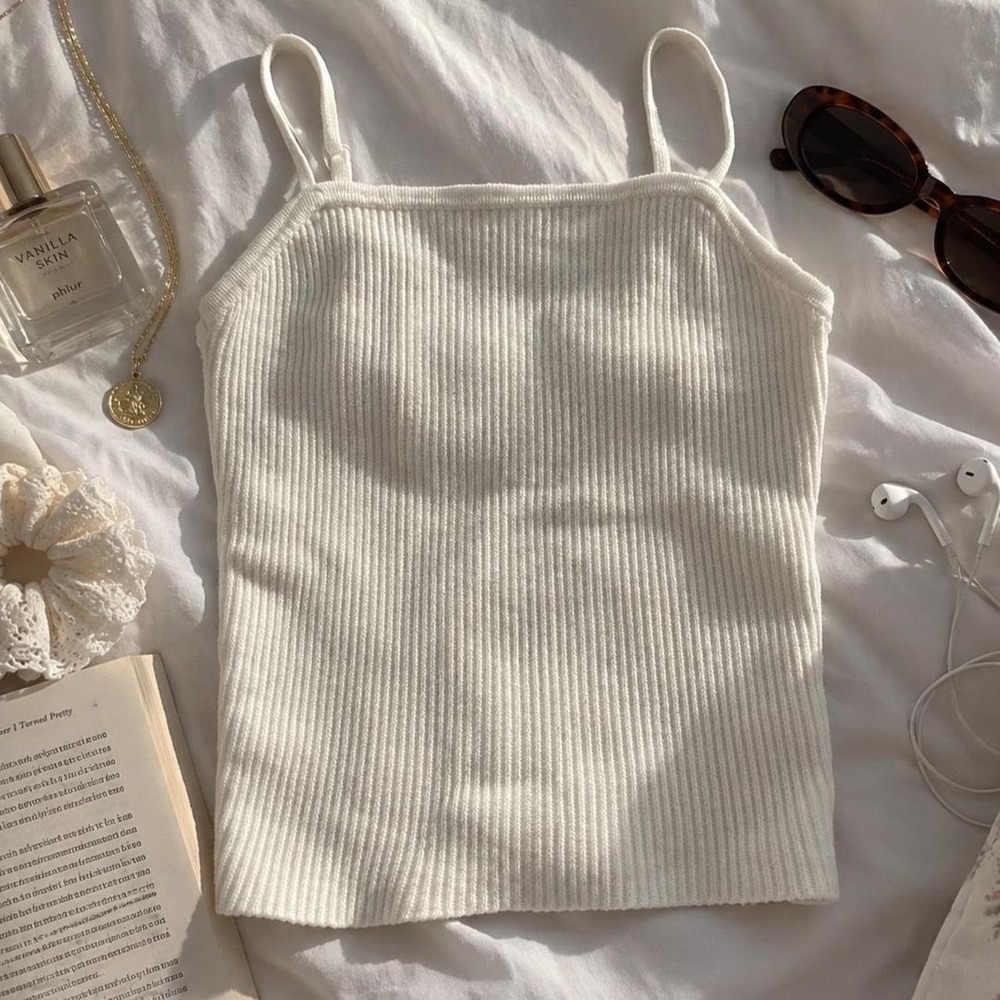White cropped tank top